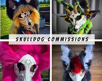 Fursuit skulldog head mask. Made-to-Order