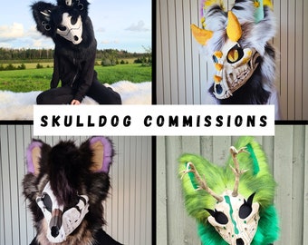 OPEN. Custom order fursuit skulldog head, read the DESCRIPTION