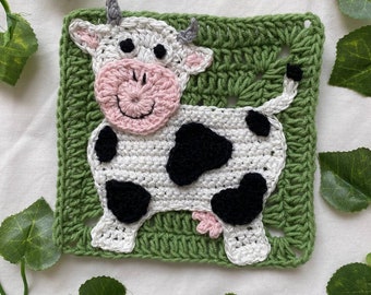 Moo crochet pattern, Cow crochet pattern, Cow print pattern, Crochet cow, Custom patch, Crochet animals, Do it yourself, Funny patch pattern