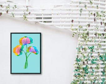 Botanical flowers digital download print