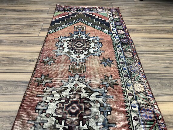 Antique Carpet Vintage Rug Turkish Rug 6970 Runner Rug 33x117 inches Beige Rug Outdoor Hallway Rug Anatolian Stair Carpet Antique Carpet Vintage Rug Turkish Rug 6970 Runner Rug 33x117 inches Beige Rug Outdoor Hallway Rug Anatolian Stair Carpet