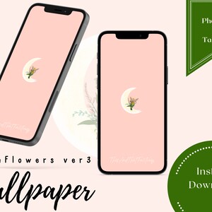Moon Flowers ver 3 Phone Wallpaper /Apple iPhone / Samsung Galaxy / Android / Startbildschirm / Sperrbildschirm