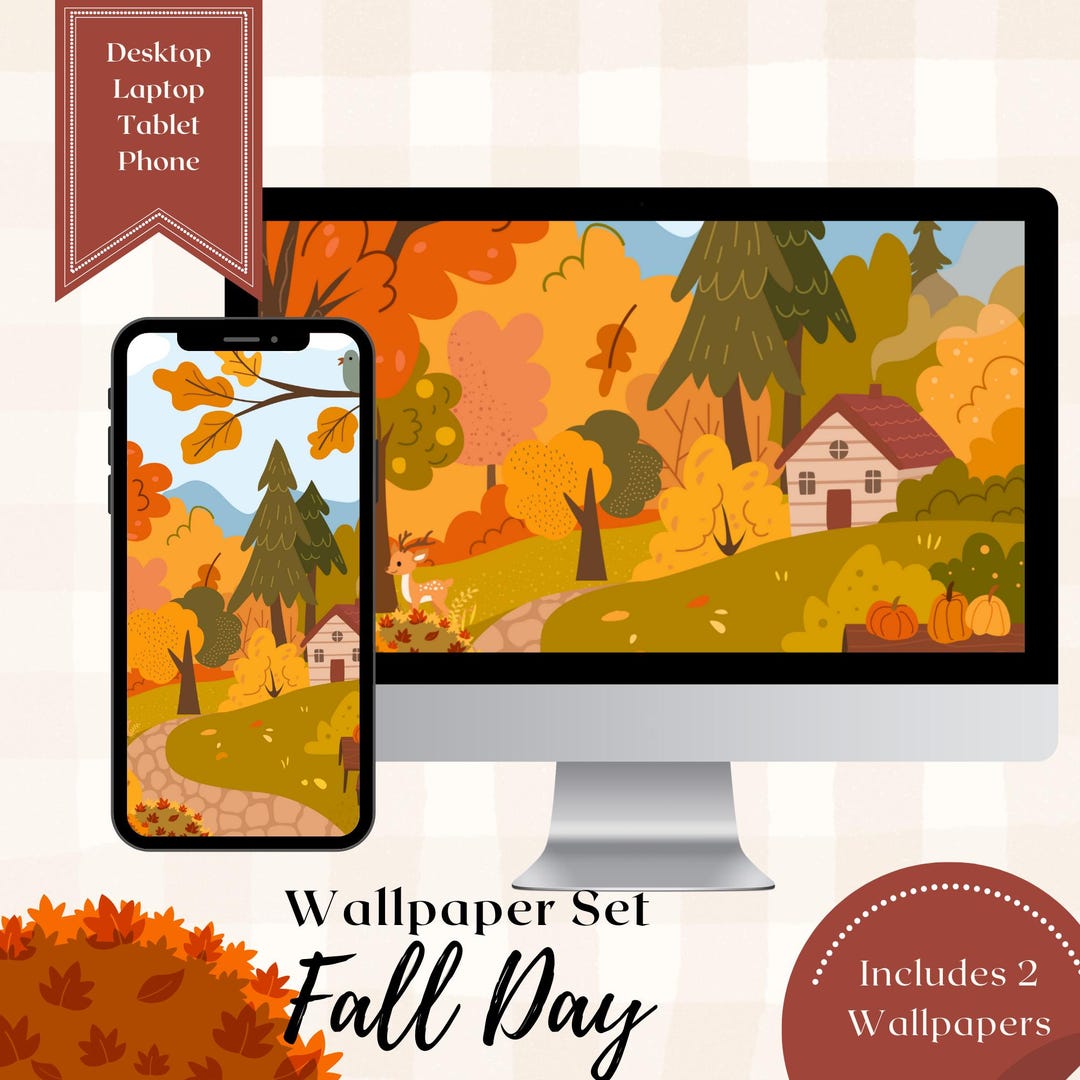 Fall Day Phone + Computer Wallpaper Set / Fall Wallpaper Set / Autumn ...