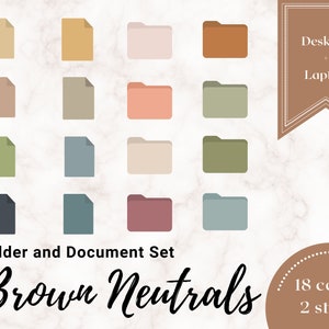 36 Brown Neutrals Desktop Icons / Folder Icons / Document File Icons / Icon Set / Windows PC Icons / iMac MacBook Icons / PNG / ICO