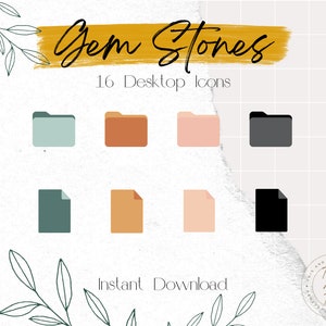 Desktop Icons / Gem Stones Color Folders & Document Icons / PNG icons / ICO icons / Windows / PC / Apple iMac MacBook