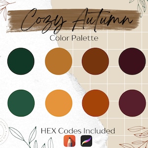 Color Palette - &quot;Cozy Autumn&quot; / Sketchbook App / Procreate