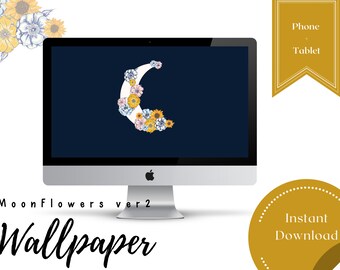 Moon Flowers ver 2 Desktop Wallpaper