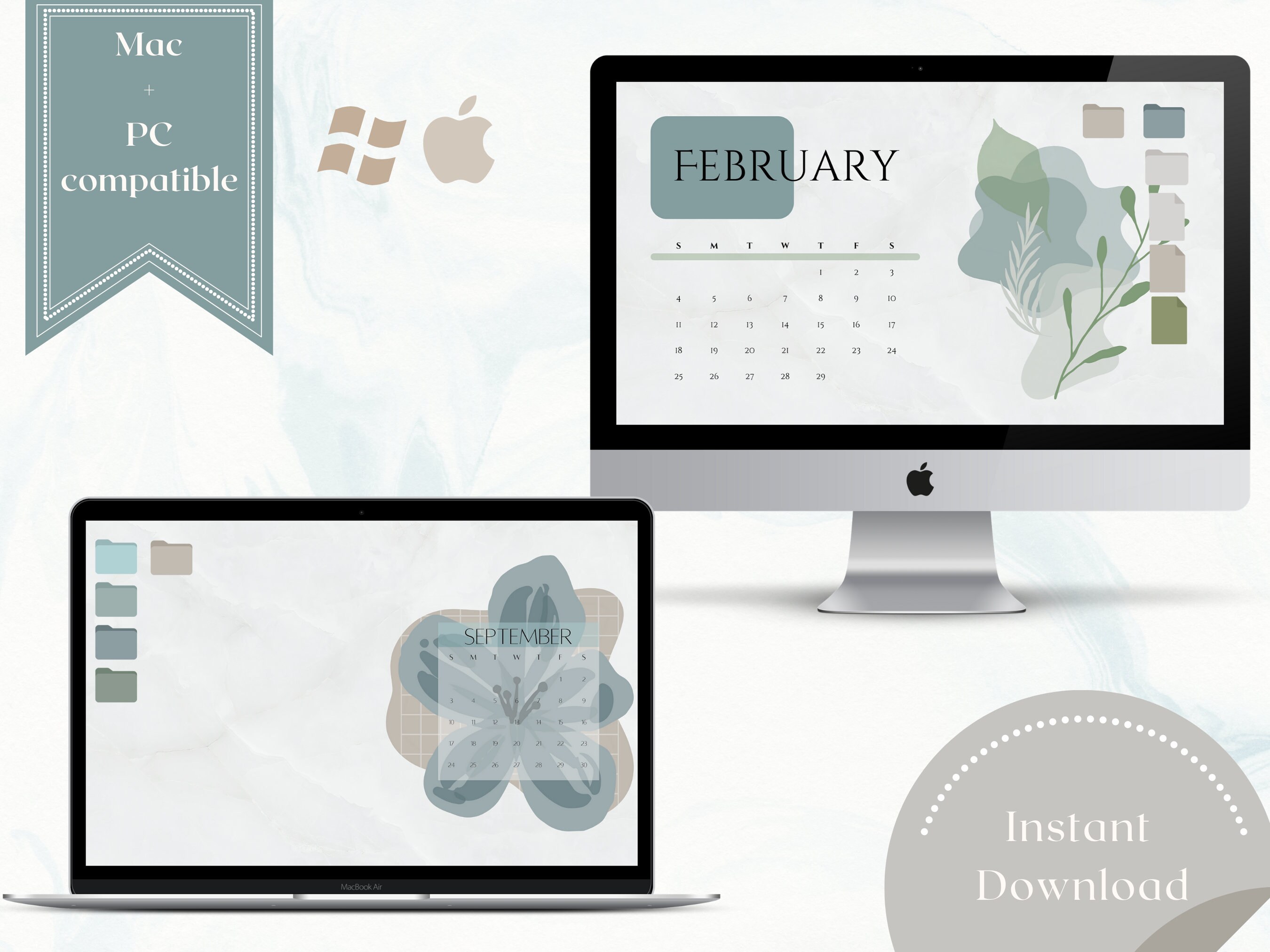 32 Blue Neutrals Icon Set / Desktop Organization / Imac MacBook PNG ...