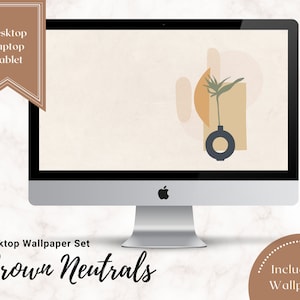 Brown Boho Aesthetic Wallpaper Set / 16 Wallpapers / Warm Tone Aesthetic / Desktop Laptop Computer / Nature Inspired / Instant Download