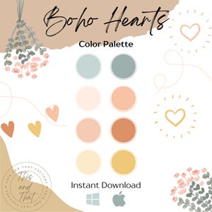 Boho Hearts Color Palette | Sketchbook |  Procreate | HiPaint