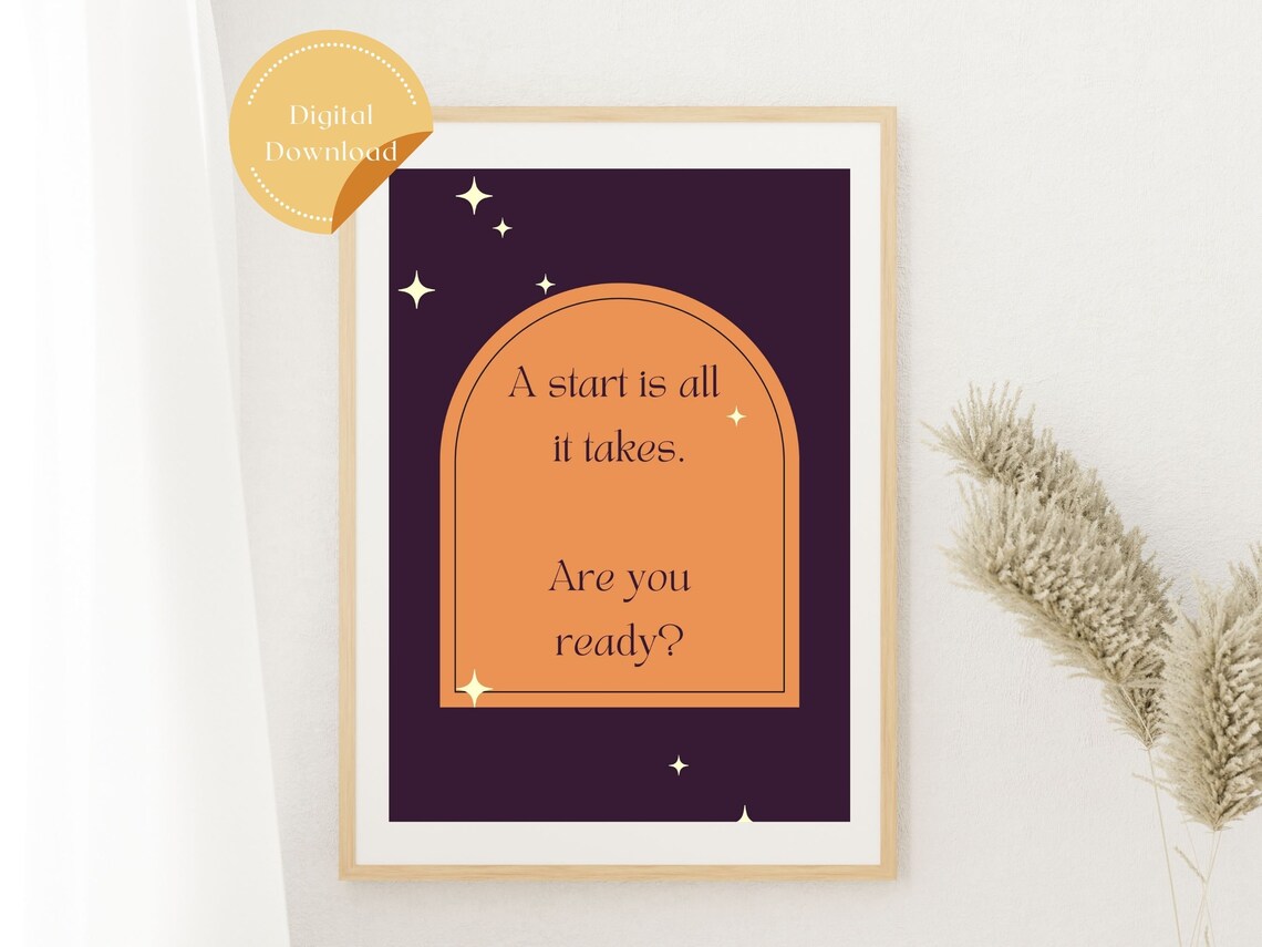 Purple Printable Motivational Wall Art Gallery Simple Modern Etsy