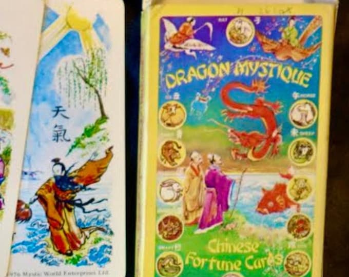 Mystic World Enterprises Ltd, Dragon Mysticism, "DRAGON MYSTIQUE", Chinese Fortune Telling Cards, Vintage 1979