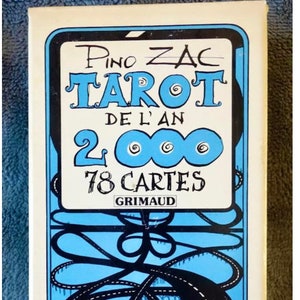 Tarot de l'An 2000, diseñado por Pino Zac, vintage de 1981, cartas Tarock Tarot, publicado por Grimaud France, diseños de Pino zac