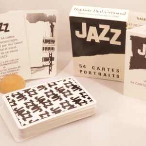 Einzigartiges Kartenspiel - "JAZZ" - Vintage aus den 80ern - 54 Spielkarten mit Porträts berühmter Jazzkünstler - komplett mit Jokern
