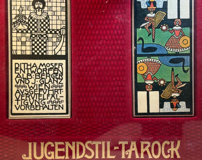 Beautiful deck of cards - "Jugendstil Tarock" - Facsimile edition - Design by DITHA MOSER and J Glanz - vintage from 1970 - Piatnik Austria