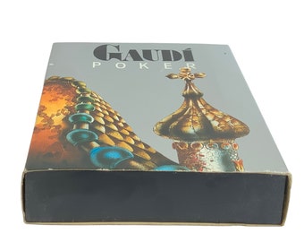 GAUDI POKER playing cards - Vintage from 90s - SPAIN playing cards - Free shipping - complete in plastic box with sleeve cover