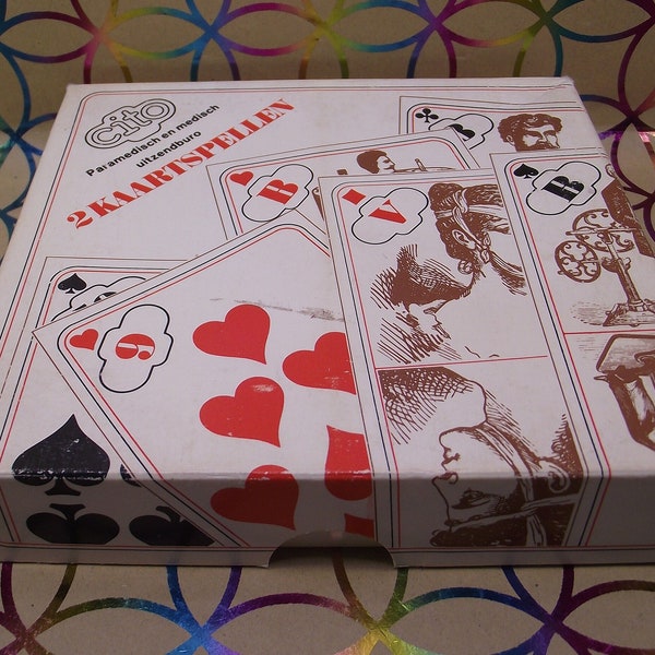 Unique and rare Double-deck advertising playing cards "CITO" paramedical and medical employment agency - vintage deck from around 1980 - complete with jokers