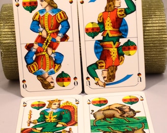 Advertising Playing Cards - Bavarian TAROK - Double Image - complete - made by FX Schmid - order no. 10001 - vintage from ca 1979 - unplayed deck