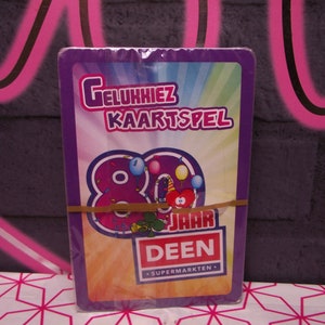 Cartas de jogar, anúncio do Supermercado Holandês "DEEN" Título: "Gelukkiez" Jogo de cartas, selado, fechado. Rastrear e rastrear, pacote de caixa de correio