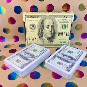 100 dollar BILLJET SPEELKAARTEN - dubbel deks 2 x 54 kaarten - vintage uit jaren 80 - maker onbekend - internationaal beeld -POKER -bridge