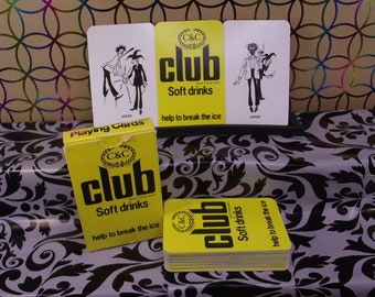 Unique and rare Advertising playing cards for C&C - "CLUB SOFT DRINKS" - made by Carta Mundi - humor - helps to break the ice