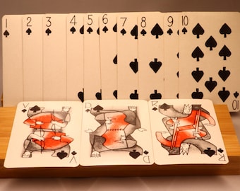 Beautiful modern deck - designer Renee Sturbelle - Published by Brepols Turnhout Belgium - Complete original vintage playing cards - Year: 1947