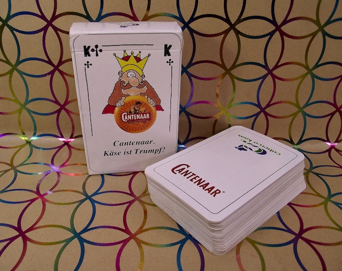 Advertising playing cards for COBERCO cheese - "CANTENAAR, käse ist Trumpf" - complete in original box - vintage collector's item