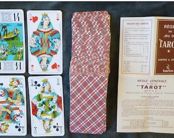 Tarot jeu de cartes, heron, 78 tarot cards, jeu de tarot, vintage deck, series Opak ref 451