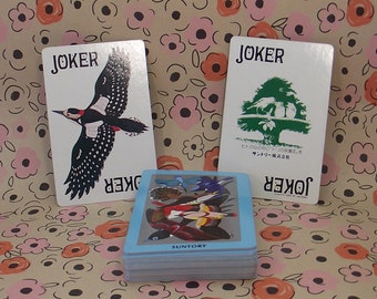 Japanese Birds - Cool and complete “NINTENDO SUNTORY” deck - from 1995 Japan - 52 cards plus 2 jokers -