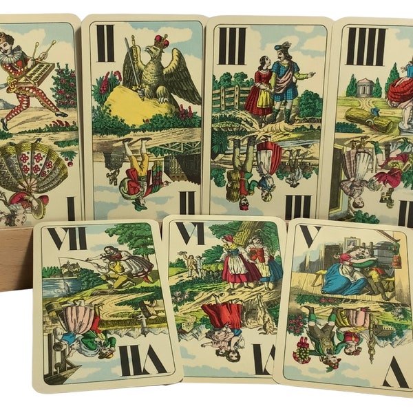 Industrie of Glück , OBCHODNI TISKARNY, Taroky 165, OTK Czech Republic, vintage c 1950, 54 tarot cards, no booklet with explanations, no box