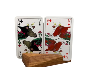 Playing cards ADVERTISING, aesculaap BV BOXTEL, 52 cards, 2 jokers, woman and man Cow and horse, bluer edition, wormerveer, vught, ghent,