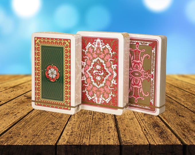 Three decks of Piatnik playing cards - new in cellophane - 1970s - 3 x 52 cards including jokers - free shipping - great price