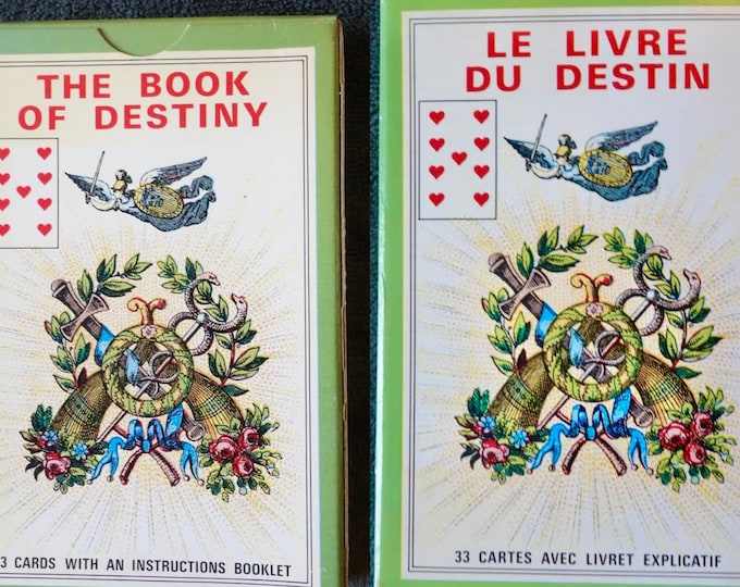 Book of destiny, by Grimaud, Tarot cards deck France, French Vintage Cartomancy cards,