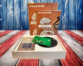Playing Cards ORIGINAL Tarock - 1970s - Piatnik unused in original box WITH BOOK and trays - No. 1936 - Vintage Collectible
