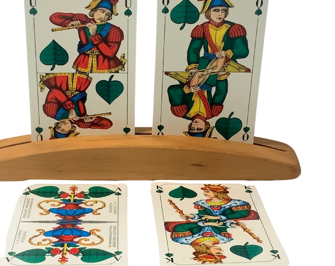 Advertising deck, 36 playing cards, Raiffeisenbank Germany, made by F X Schmid, vintage c 1970, Bavarian pattern, German color system