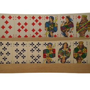 Werbekartenspiel, Rijnland-Muster, für die Firma Hooghoudt Jonge Dubbel Grain Jenever. Standarddeck, Jahrgang von 1935 Mesmakers