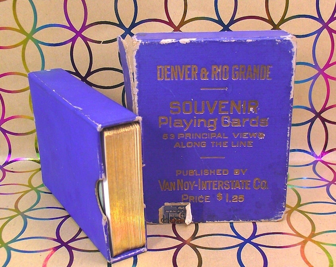 Souvenir Playing Cards - "DENVER and RIO GRANDE western - complete with joker - antique card game from ca 1915 - "principal views among the line"