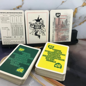 2 Werbedecks BP Benzin und Erdöl – Einzigartige BP Joker – Internationales Muster – Komplette Kartenspiele