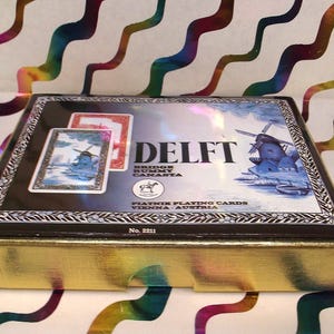 Speelkaarten "DELFT" - dubbeldeks - gemaakt door Piatnik Oostenrijk - nr 2211 - vintage uit 1980 - internationaal standaard beeld
