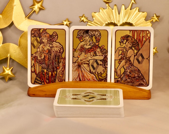 Advertisement "RENAULT" Gold printed Playing Cards - complete - vintage from ca 1987 - rare collector's item - 55 cards in nice condition