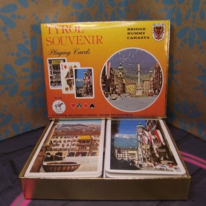 Spielkartenset - "Tiroler Souvenir - hergestellt von Piatnik - komplett 2 Decks - Souvenirdeck - 3 Joker