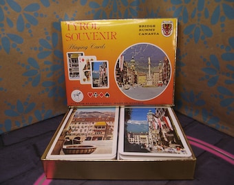 Playing cards set - "Tyrolean Souvenir" - made by Piatnik - complete 2 decks - Souvenir deck - 3 jokers