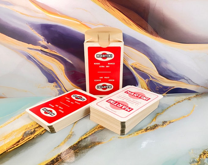 Beautiful vintage "MARTINI" playing cards - 2 x advertising decks - Dutch and Belgian pattern - made by Van Genechten Belgium - from around 1970