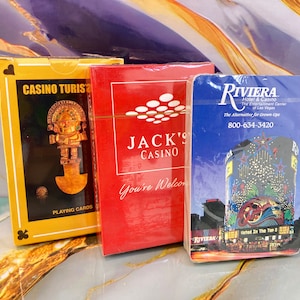 Vintage Casino-Spielkarten – Neu im Siegel – Variante der Casino-Spielkarten – komplett – Riviera – Jack's Casino – Casino Touristico