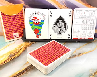 Advertising playing cards "MICHELIN" - the car tire manufacturer - Rare deck - made by GRIMAUD France - vintage from ca 1980