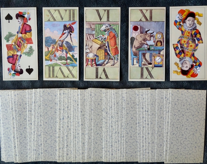 Topsy Turvy World Tarot Deck, 78 cards, vintage 1982, limited edition of 2000, rare and beautiful deck with illustrations of animals,