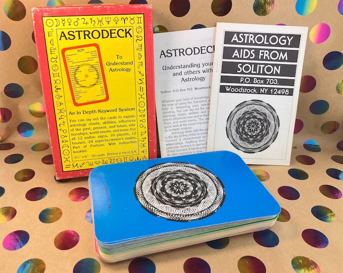 Unique and rare Astrological deck - "ASTRODECK" - astrological information system - vintage from 1981 - made by Solition - 50 cards
