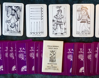 Rolla Nordic Tarot - Rare tarot cards - 1981 US Games Systems - cards printed in Switzerland AG Muller vintage