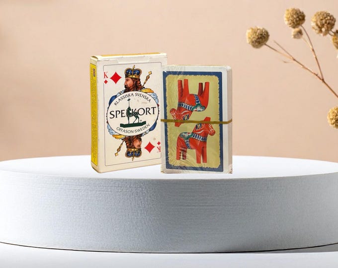 Swedish Playing Cards - SPELKORT - 52 cards 3 jokers - free shipping - Swedish image - unplayed - SEAL - original box - OFFASON