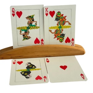 Bridge Speelkaarten Wayang, gemaakt in Indonesie, met gratis sleutelhanger, geprint door Cetaken in 1984, 1 joker, 2 tekstkaarten, vintage
